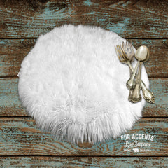 Set of 4 Plush Faux Fur Placemats, Luxury Fur, Soft Shaggy Fleece, Sheepskin, Place Mat, Table Top, Wedding Décor, Designer Accessories by Fur Accents USA