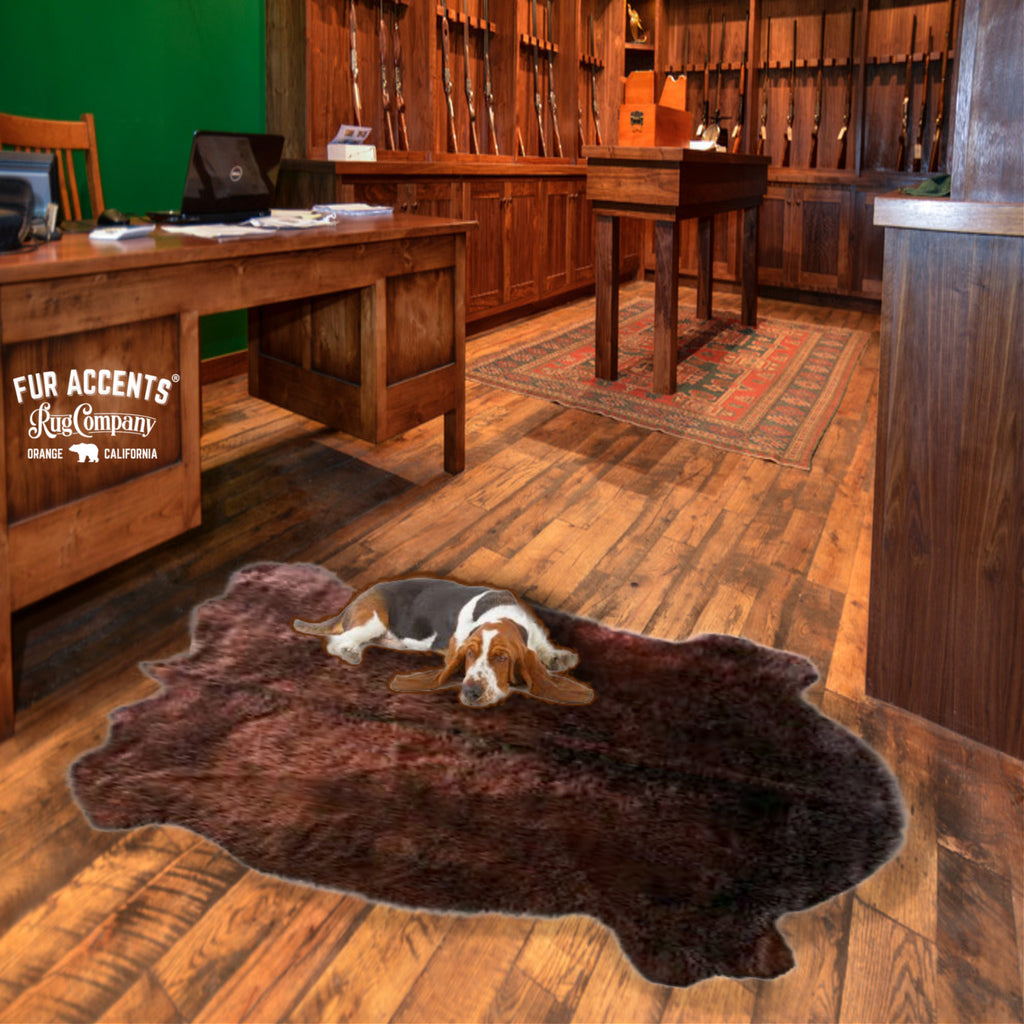 Hand Made Buffalo Hide Rug - Plush Luxury Faux Fur - Plains Buffalo Skin - Ultra Suede Lining - Hand Made by Local Artisans at Fur Accents - USA