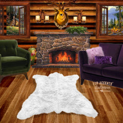 Hand Crafted Bear Skin Area Rug -  Plush Faux Fur - Luxury Fur - Animal Pelt Shape - Designer Throw Rug - Hand Made in America by Fur Accents - USA