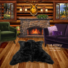 Hand Crafted Bear Skin Area Rug -  Plush Faux Fur - Luxury Fur - Animal Pelt Shape - Designer Throw Rug - Hand Made in America by Fur Accents - USA