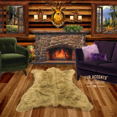 Hand Crafted Bear Skin Area Rug -  Plush Faux Fur - Luxury Fur - Animal Pelt Shape - Designer Throw Rug - Hand Made in America by Fur Accents - USA