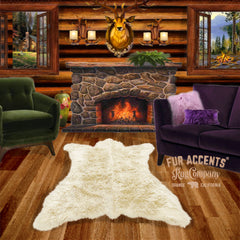 Hand Crafted Bear Skin Area Rug -  Plush Faux Fur - Luxury Fur - Animal Pelt Shape - Designer Throw Rug - Hand Made in America by Fur Accents - USA