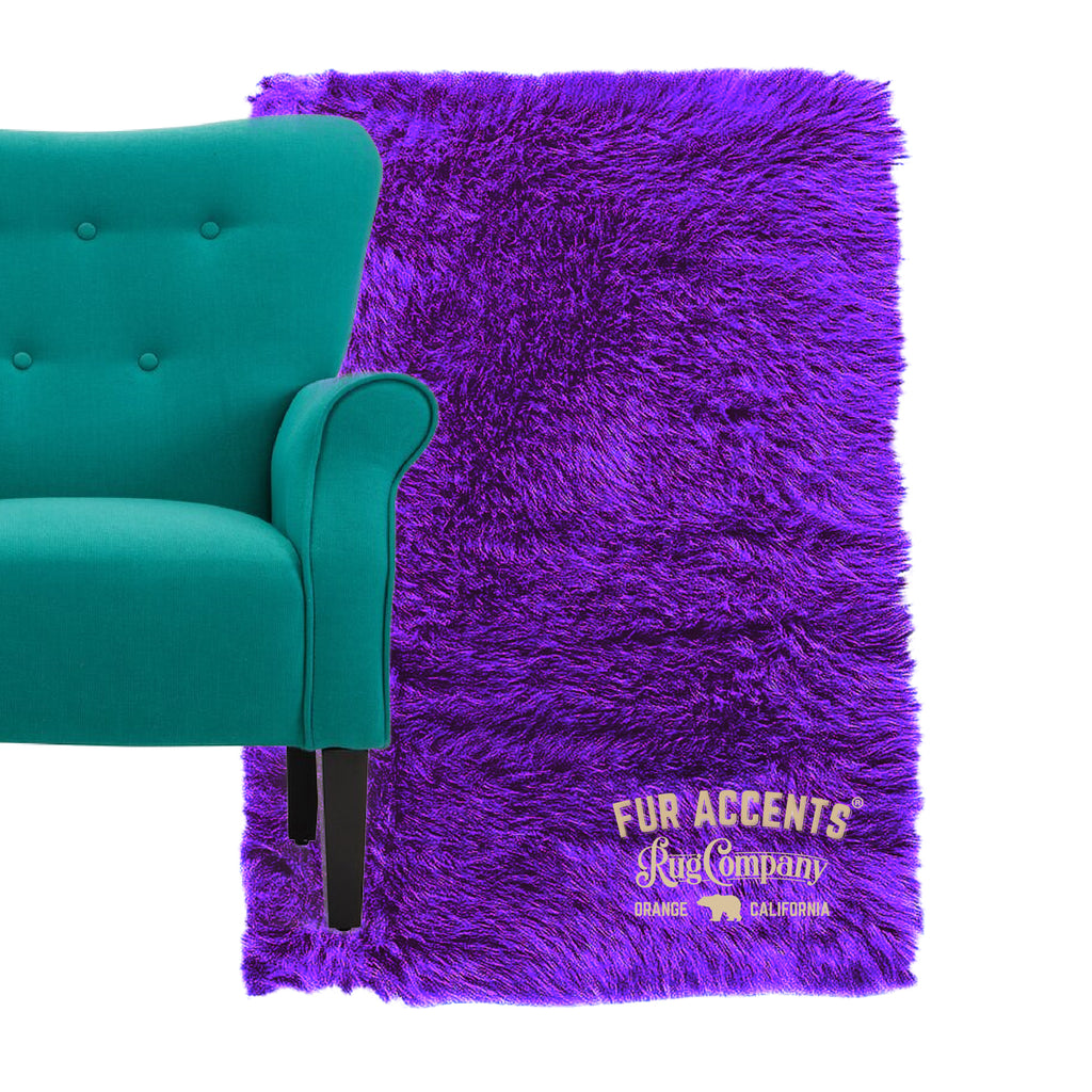 Contemporary Faux Fur Area Rug - Rectangular - Shaggy Man Made Flokati, Sheepskin - Washable - Colorfast - Hand Made To Order in the USA - Designer Art Rug by Fur Accents