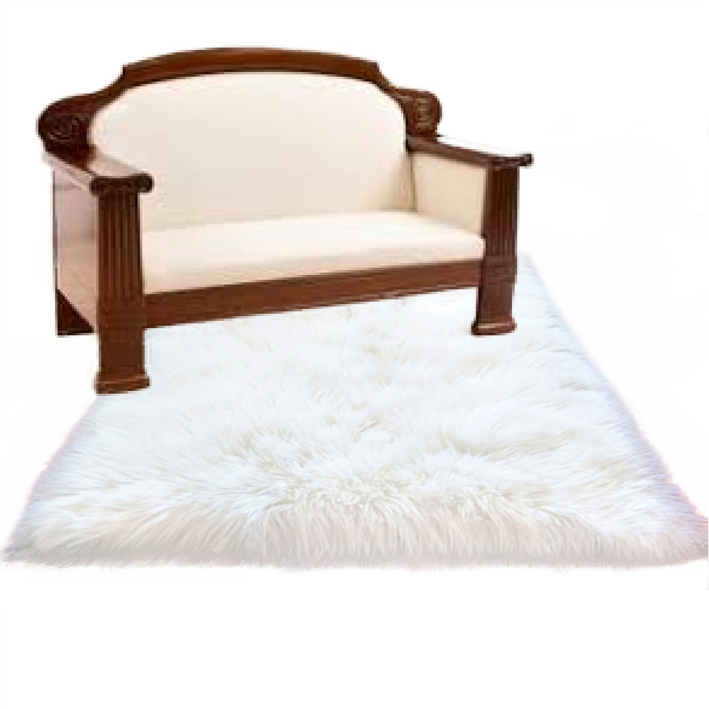 Contemporary Faux Fur Area Rug - Rectangular - Shaggy Man Made Flokati, Sheepskin - Washable - Colorfast - Hand Made To Order in the USA - Designer Art Rug by Fur Accents