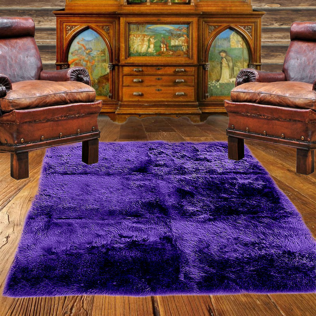 Contemporary Faux Fur Area Rug - Rectangular - Shaggy Man Made Flokati, Sheepskin - Washable - Colorfast - Hand Made To Order in the USA - Designer Art Rug by Fur Accents