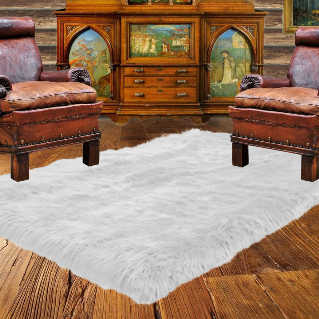 Contemporary Faux Fur Area Rug - Rectangular - Shaggy Man Made Flokati, Sheepskin - Washable - Colorfast - Hand Made To Order in the USA - Designer Art Rug by Fur Accents