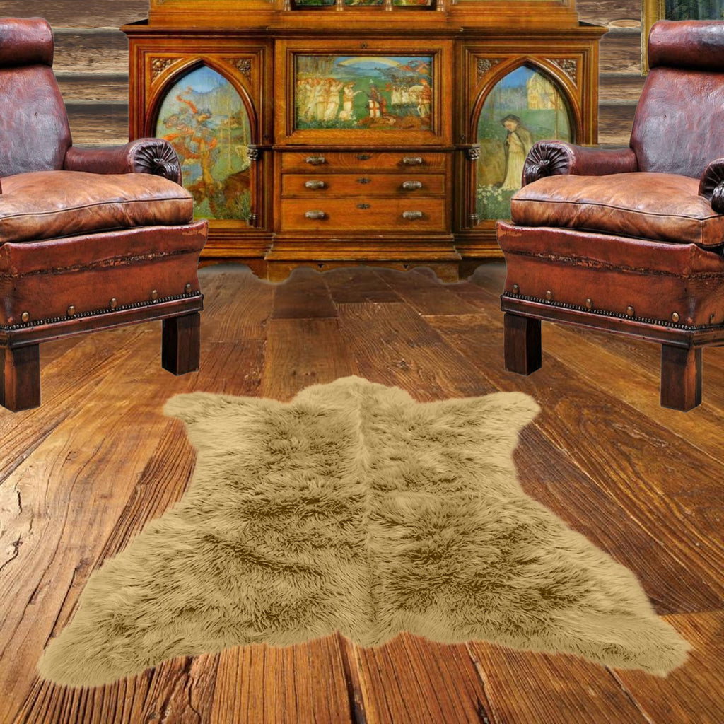 Brown Bear Skin Rug,  Realistic, Faux Fur, Area Rug, Lodge Cabin, Throw Rug, Old Fashion, Rustic, Cottage Décor, Shag, Gifts for Him, Gift for For Dad, Hand Made to Order in America, Fur Accents USA