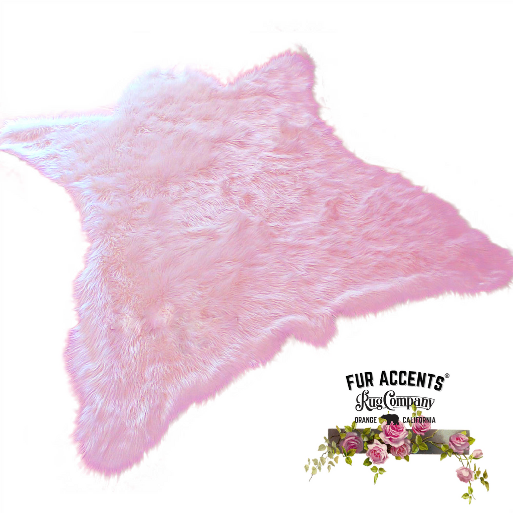 Bear Skin Area Rug -  Plush Faux Fur - Thick Fur -  Bonded Non Slip Back - Animal Pelt Shape Designer Throw - Americana Collection Fur Accents USA