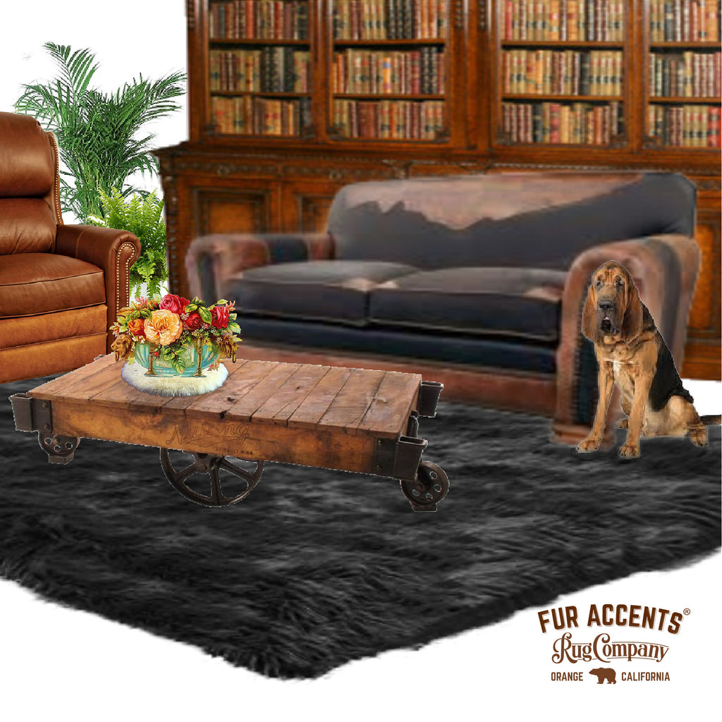 Contemporary Faux Fur Area Rug - Rectangular - Shaggy Man Made Flokati, Sheepskin - Washable - Colorfast - Hand Made To Order in the USA - Designer Art Rug by Fur Accents
