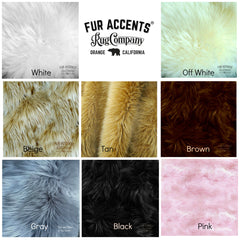 Contemporary Faux Fur Area Rug - Rectangular - Shaggy Man Made Flokati, Sheepskin - Washable - Colorfast - Hand Made To Order in the USA - Designer Art Rug by Fur Accents