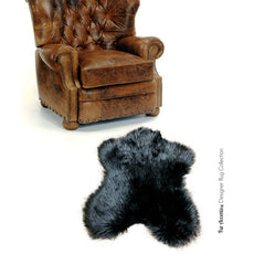 English  Sheepskin Rug - Faux Fur Rug - Pelt Shape - Designer Throw Rug - Fur Accents - Hand Made in the USA
