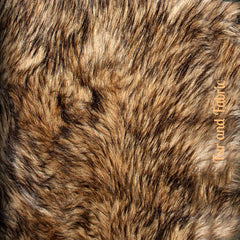 Plush Faux Fur Area Rug - Luxury Fur Thick Golden Brown Wolf Skin - Faux Fur - Rectangle Shape Designer Throw Rug - Fur Accents - USA