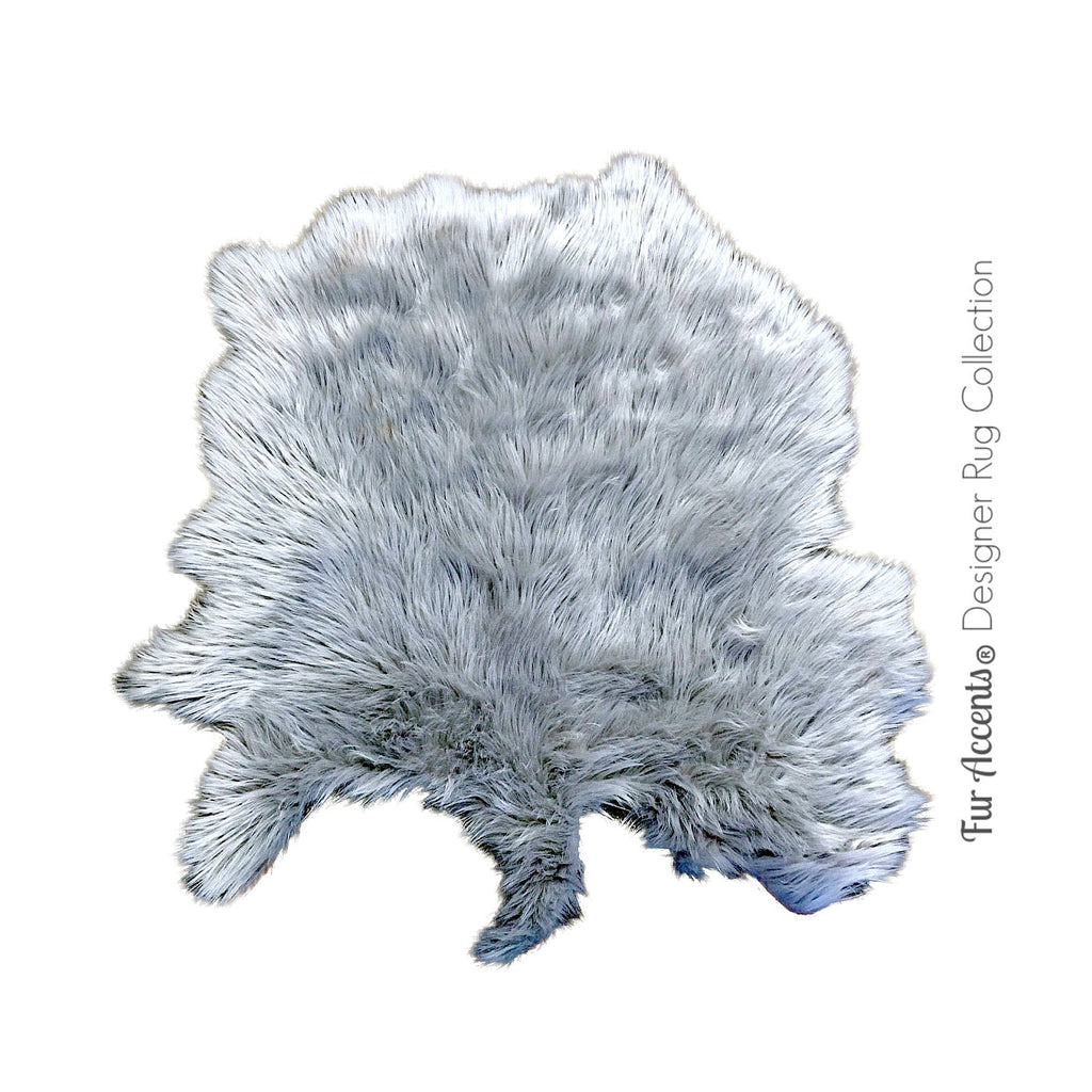 Plush Faux Fur Area Rug - New Sheepskin Pelt Shape Designer Throw Rug - 6 Colors - Fur Accents - USA