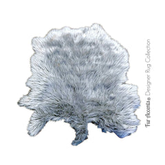 Plush Faux Fur Area Rug - New Sheepskin Pelt Shape Designer Throw Rug - 6 Colors - Fur Accents - USA