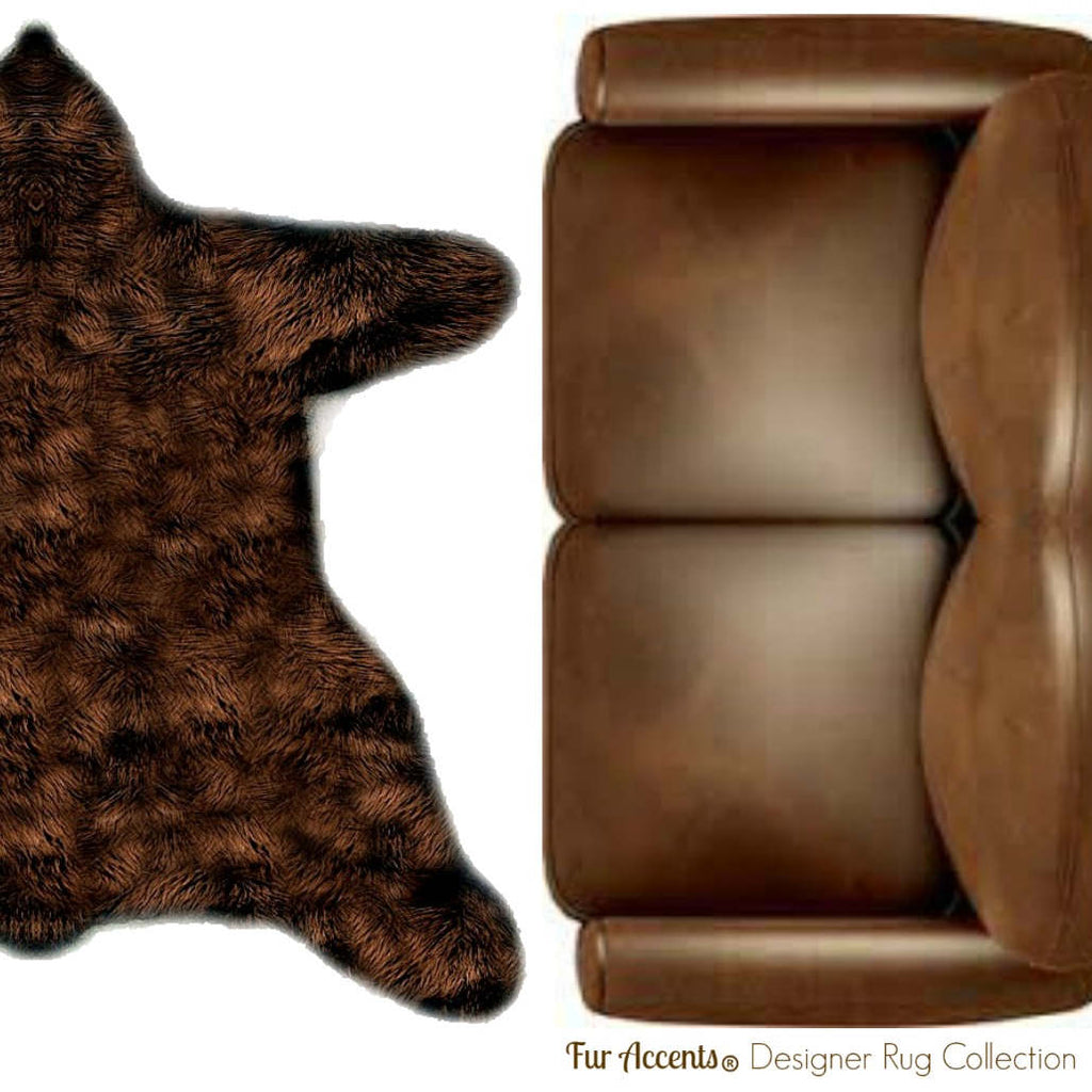 Hand Crafted Bear Skin Rug, Realistic, Faux Fur, Area Rug, Lodge Cabin, Throw Rug, Old Fashion, Rustic, Cottage Décor, Shag, Gifts for Him, Gift for For Dad, Hand Made to Order in America, Fur Accents USA