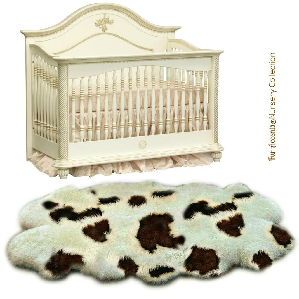 Plush Faux Fur Area Rug - Shaggy Thick Icelandic Sheepskin - Quatro - Octo Design Shape - Throw 6 Colors Designer Art Rug by Fur Accents USA