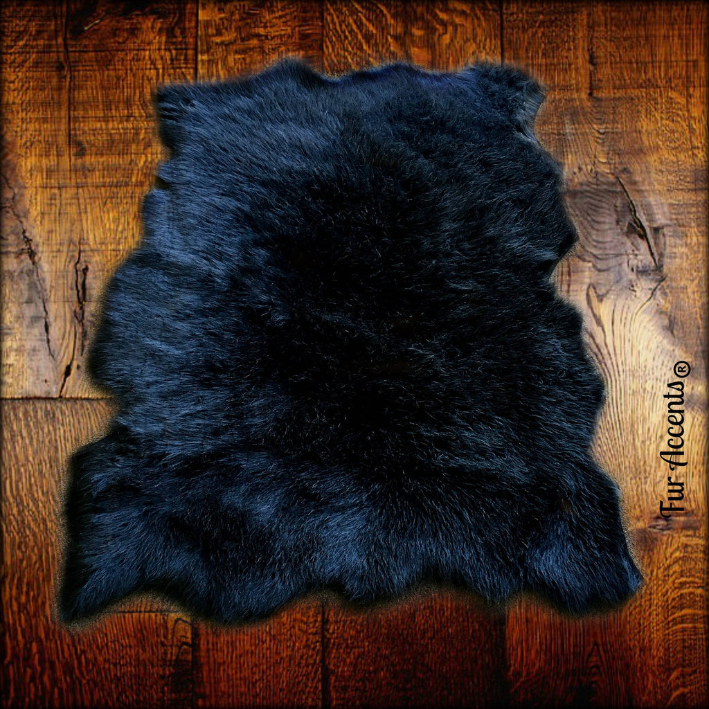 Plush Faux Fur Area Rug - Tattered Edge - Sheepskin - Pelt Shape Designer Throw - 6 Colors -Art Rug by Fur Accents - USA