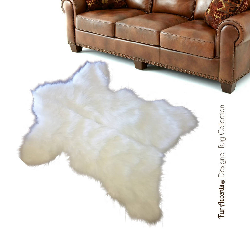 Plush Faux Fur Area Rug - Sierra Bear Skin - Hide - Pelt Shape - Designer Throw Carpet - 6 Colors -Art Rug by Fur Accents - USA
