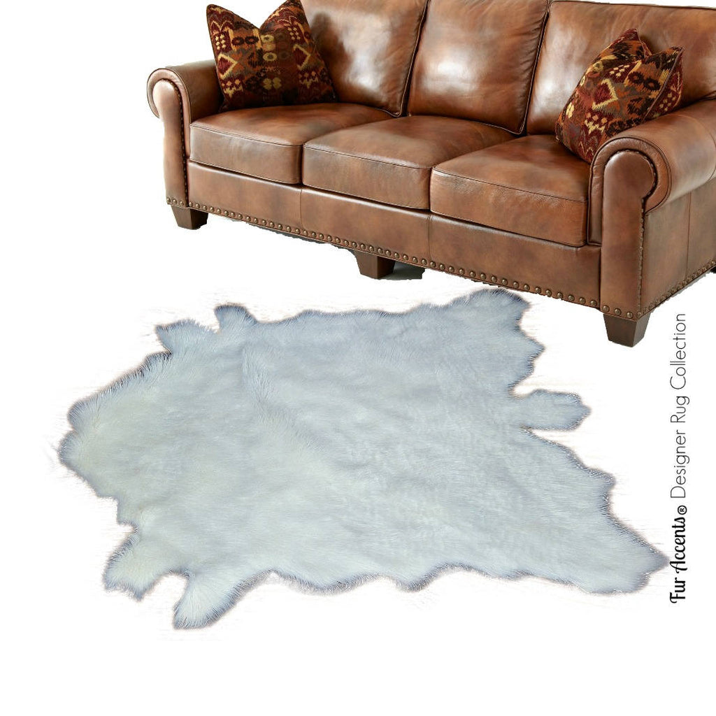 Plush Faux Fur Area Rug - Luxury Fur Thick Mule Deer Skin - Faux Fur - Animal Pelt Shape Designer Throw Rug - Fur Accents - USA