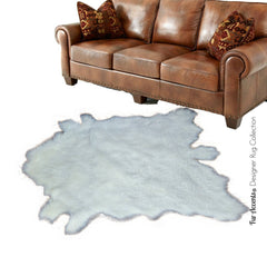 Plush Faux Fur Area Rug - Luxury Fur Thick Mule Deer Skin - Faux Fur - Animal Pelt Shape Designer Throw Rug - Fur Accents - USA