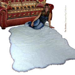 Plush Faux Fur Area Rug - Shaggy Shag - Sheepskin - Random Pelt Shape Designer Throw - 6 Colors -Art Rug by Fur Accents - USA