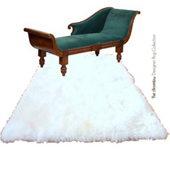 Plush Faux Fur Area Rug - Luxury Fur Thick Shaggy Sheepskin - Faux Fur - White - 6 Colors Rectangle - Designer Throw Rug - Fur Accents - USA