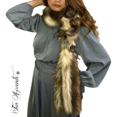 Exotic Faux Fur Braided Scarf Luxurious Plush Designer Fashion Fur Coyote, Wolf, Arctic Fox - Braided  Fur Scarves by Fur Accents USA