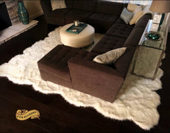 Plush Faux Fur Area Rug - Shaggy Thick Sheepskin - Country Edge - Design Shape - Throw Carpet - 6 Colors Designer Art Rug by Fur Accents USA