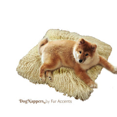 Dog Bed - Pet - Cat Mat - Faux Fur Shaggy Long Hair Mongolian Llama - Sheepskin Padded Throw Rug - Shabby Chic Shag Pelt - 16 Colors