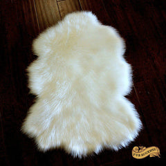 FUR ACCENTS Area Rug, Faux Sheepskin, Bohemian Shag Carpet, Shaggy, Chic, White Shag