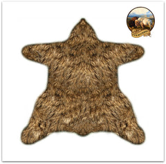 Realistic Bear Skin Pelt Rug - Plush Man Made Faux Fur Area Rug - Shaggy Bearskin - Throw Rug - Carpet - Designer Art Rugs Hand Made to Order by Fur Accents USA