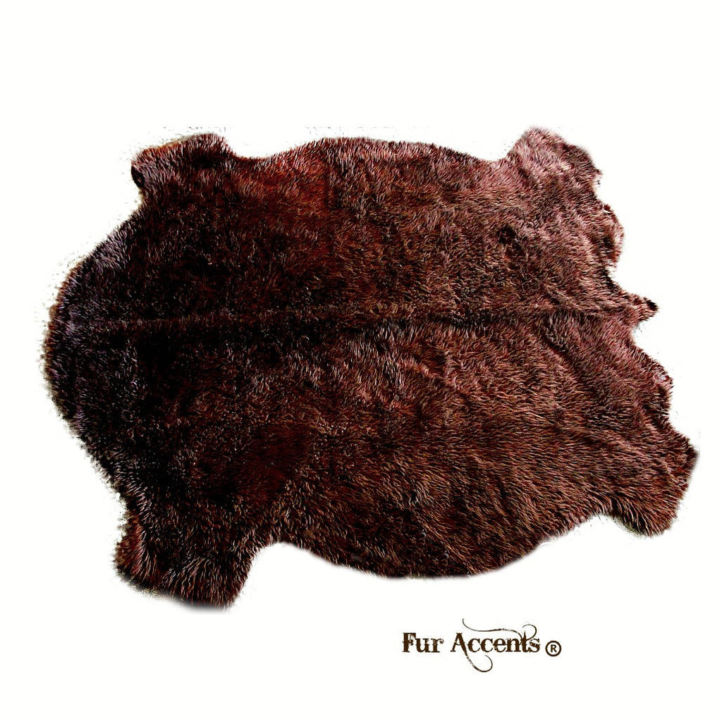 Hand Made Buffalo Hide Rug - Plush Luxury Faux Fur - Plains Buffalo Skin - Ultra Suede Lining - Hand Made by Local Artisans at Fur Accents - USA