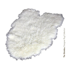 Plush Faux Fur Area Rug - Luxury Fur Thick Icelandic Sheepskin - White or Off White - Shaggy Faux Fur Border Sheep - Fur Accents - USA