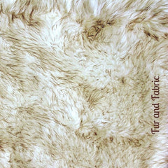 Classic Faux Fur Christmas Tree Skirt - Shaggy Shag Faux  Sheepskin Round  - Creamy Off White with Black or Brown Tips by Fur Accents - USA