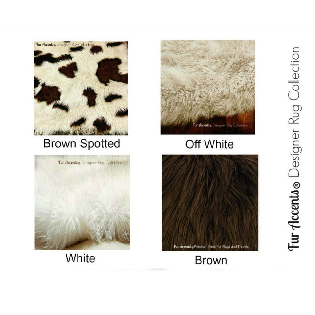 Plush Faux Fur Area Rug - Luxury Fur Thick Shaggy Icelandic Sheepskin - Sierra Bear Shape Designer Throw - Fur Accents - USA