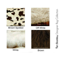 Plush Faux Fur Area Rug - Luxury Fur Thick Shaggy Icelandic Sheepskin - Sierra Bear Shape Designer Throw - Fur Accents - USA