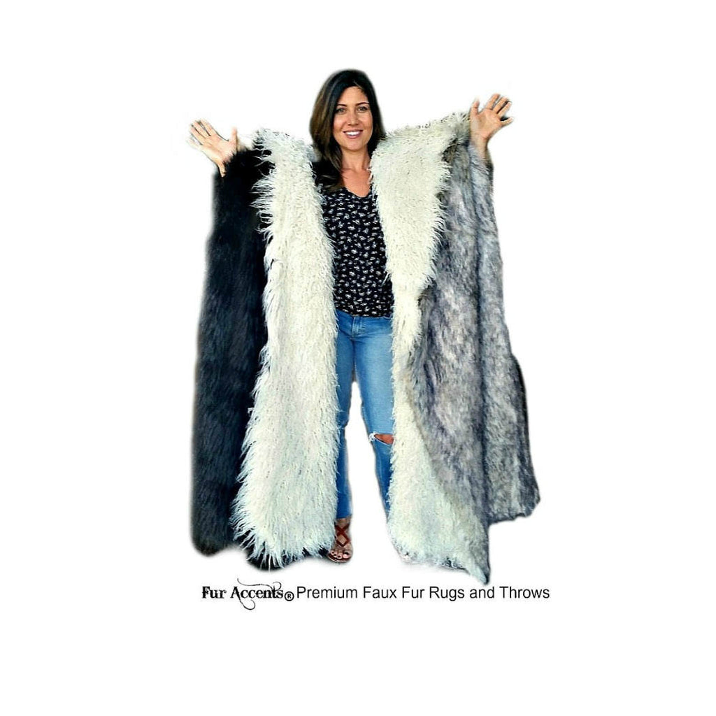 Plush Super Thick Faux Fur Throw Blanket, Bedspread - Luxury Fur - Reversible - Buffalo Bear Wolf - Mongolian Sheepskin - Fur Accents USA