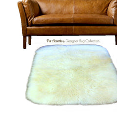 Plush Faux Fur Area Rug - Luxury Fur Thick Shaggy Sheepskin - Faux Fur - Rectangle Square with Rounded Corners - Fur Accents - USA