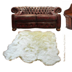 Plush Faux Fur Area Rug - Luxury Fur Thick Shaggy Sheepskin - Faux Fur - Animal Pelt Shape Designer Throw Rug - Fur Accents - USA