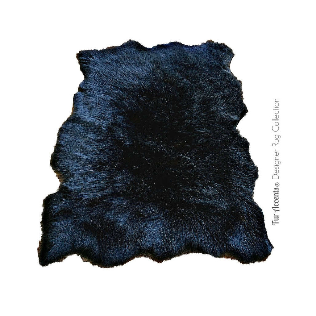 Plush Faux Fur Area Rug - Tattered Edge - Sheepskin - Pelt Shape Designer Throw - 6 Colors -Art Rug by Fur Accents - USA