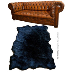 Plush Faux Fur Area Rug - Tattered Edge - Sheepskin - Pelt Shape Designer Throw - 6 Colors -Art Rug by Fur Accents - USA