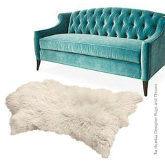Plush Faux Fur Area Rug - Luxury Fur Thick Shaggy Icelandic Sheepskin - Pendleton Shape Designer Throw - Fur Accents - USA