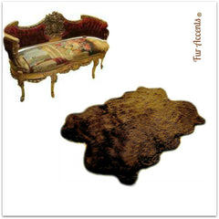 Plush Faux Fur Area Rug - Shaggy Thick Icelandic Sheepskin - Quatro - Octo Design Shape - Throw 6 Colors Designer Art Rug by Fur Accents USA