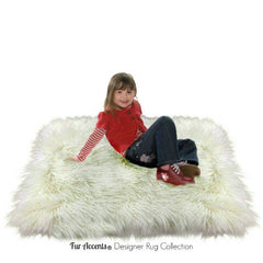 Plush Faux Fur Area Rug - Shaggy Thick Icelandic Sheepskin - Rectangle - Square Shape - Throw 6 Colors Designer Art Rug by Fur Accents USA