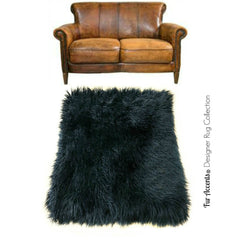 Plush Faux Fur Area Rug - Shaggy Thick Icelandic Sheepskin - Rectangle - Square Shape - Throw 6 Colors Designer Art Rug by Fur Accents USA