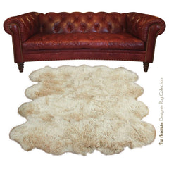 Plush Faux Fur Area Rug - Shaggy Sheepskin - Quatro Shape - Designer Throw Carpet - 6 Colors -Art Rug by Fur Accents - USA