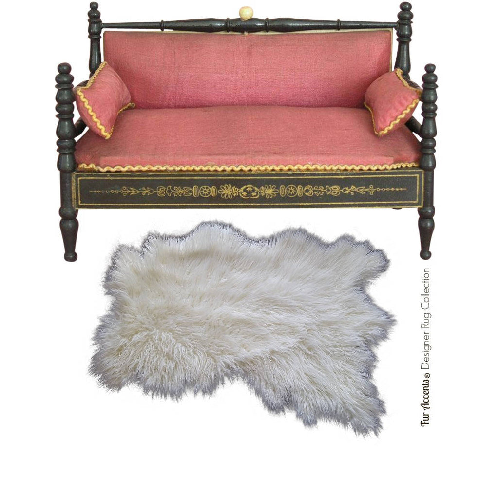 Plush Faux Fur Area Rug - Shaggy Buffalo - Hide - Pelt Shape - Designer Throw - 6 Colors -Art Rug by Fur Accents - USA