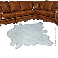 Plush Faux Fur Area Rug - Luxury Fur Thick Mule Deer Skin - Faux Fur - Animal Pelt Shape Designer Throw Rug - Fur Accents - USA