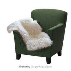 Plush Faux Fur Area Rug  Shaggy Thick Single Sheepskin - Common Sheep Skin Shape - 6 Colors-  Designer Art Rugs by Fur Accents USA