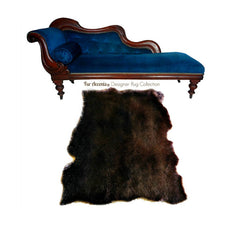 Plush Faux Fur Area Rug - Tattered Edge - Sheepskin - Pelt Shape Designer Throw - 6 Colors -Art Rug by Fur Accents - USA